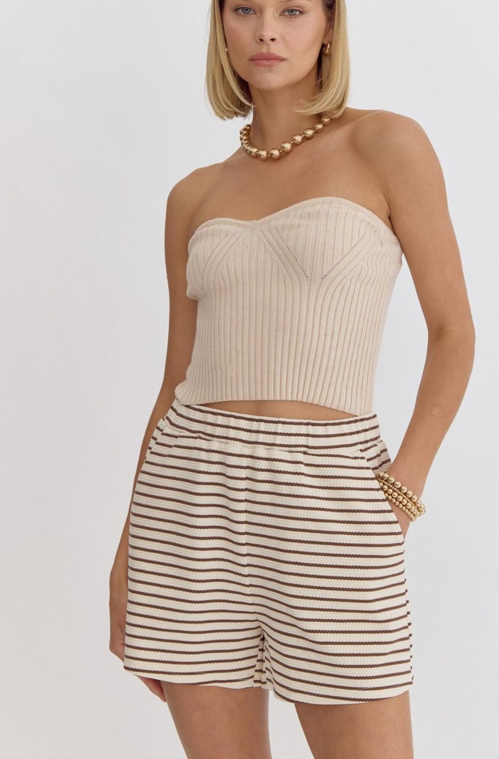 Texture Stripe Shorts