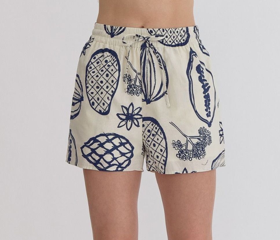 Tropical Print Cotton Short 