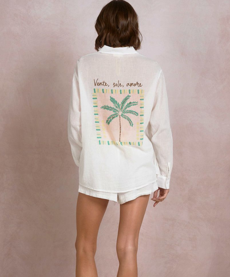 Vente Sole Amore Gauze Boyfriend Shirt