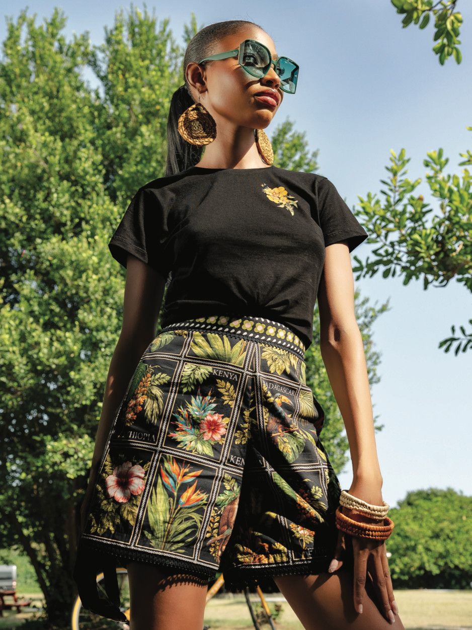 Post Card Print Shorts