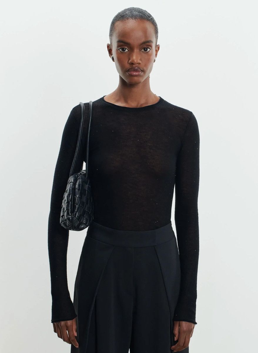 Lightweight Wool Sequin Crew Neck (K282FPA831)