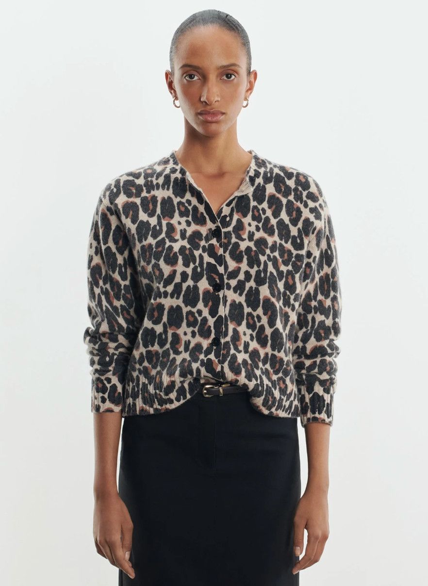Merino Animal Crewneck Cardigan (K284FGI286)