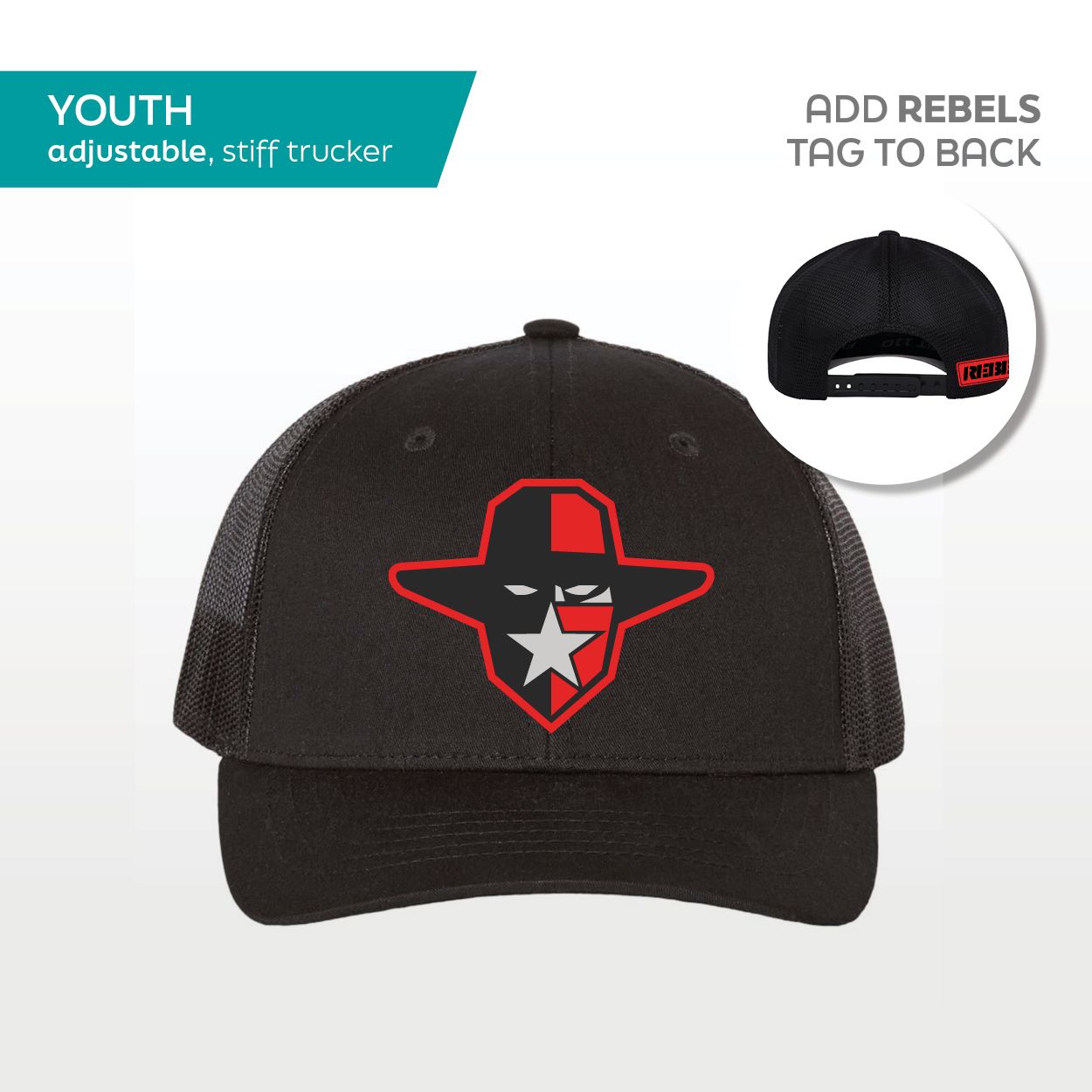 YOUTH BLACK - Richardson 112 (Adjustable)