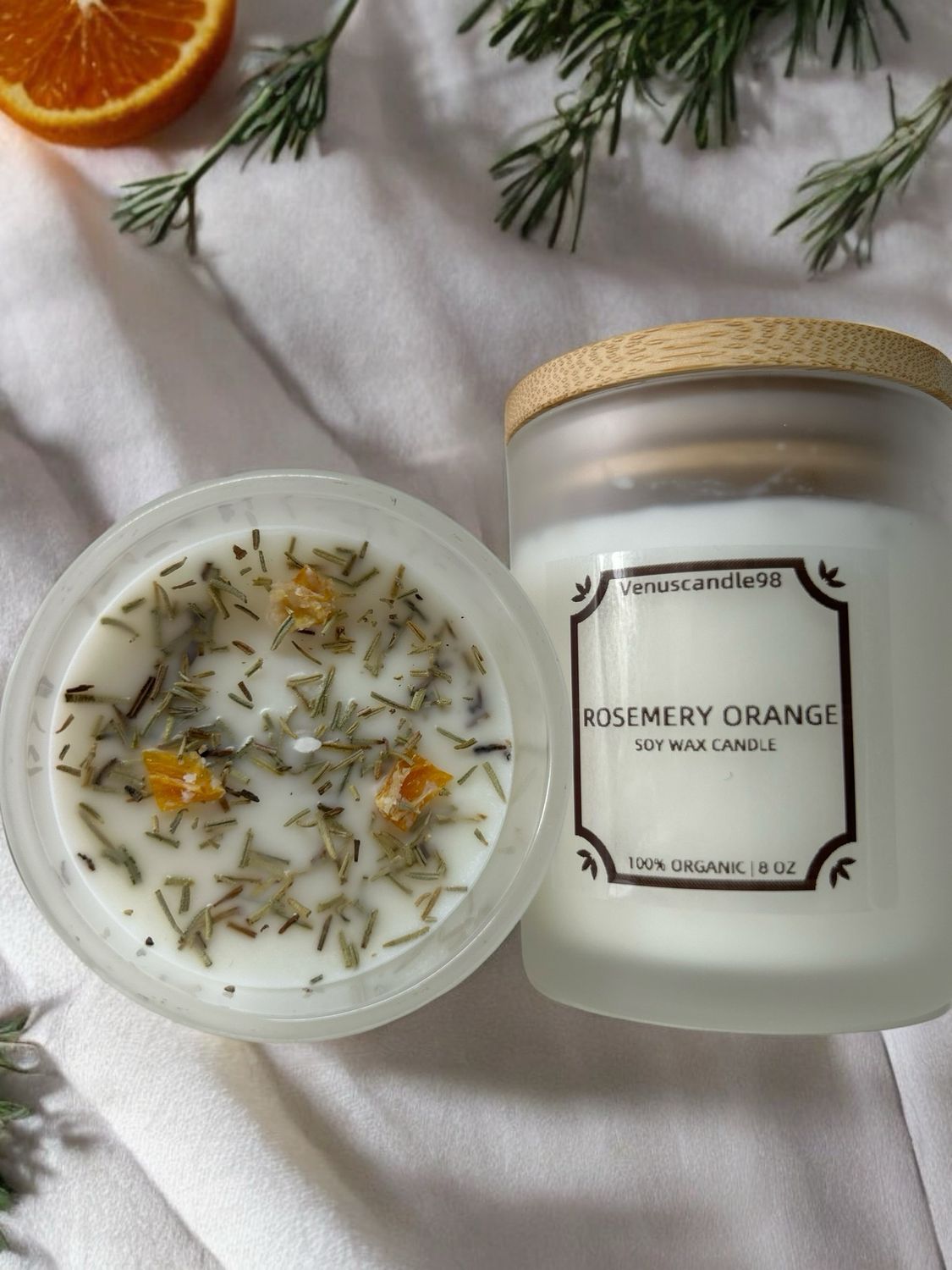 Rosemery orange aromatherapy candle