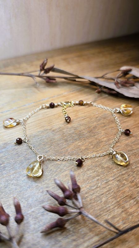 Citrine and Hessonite Garnet Bracelet Citrine and Hessonite Garnet Bracelet