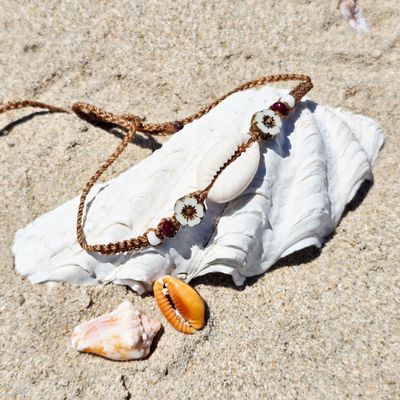 Cowrie Bloom Bracelet/Anklet  - white