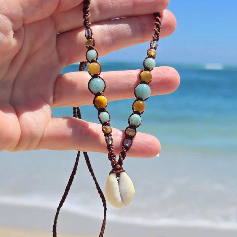 Cowrie Crystal Necklace - Sun & Sea Cowrie Crystal Necklace - Sun & Sea