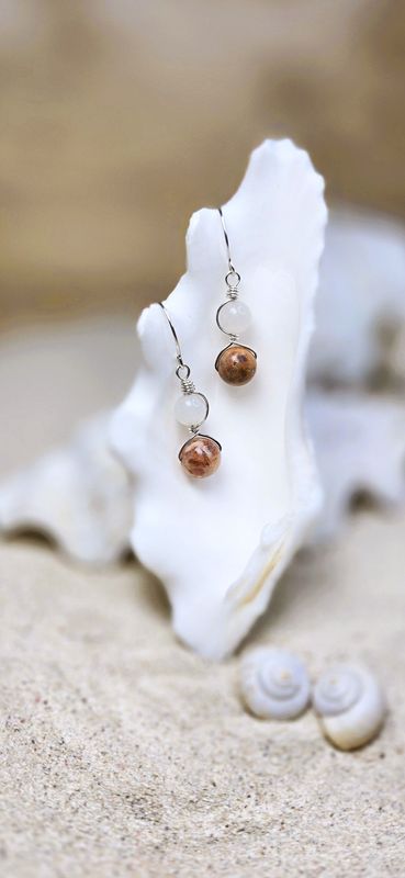 Coastal Glow Earrings - Ocean Agate