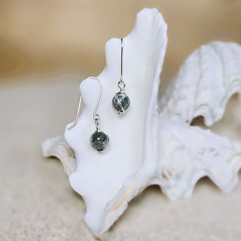 Grounded Earrings - Tree Agate