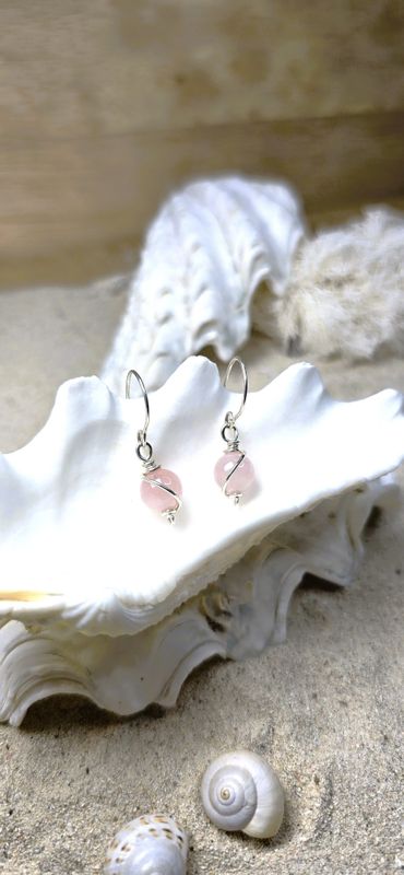 Embrace Earrings - Rose Quartz