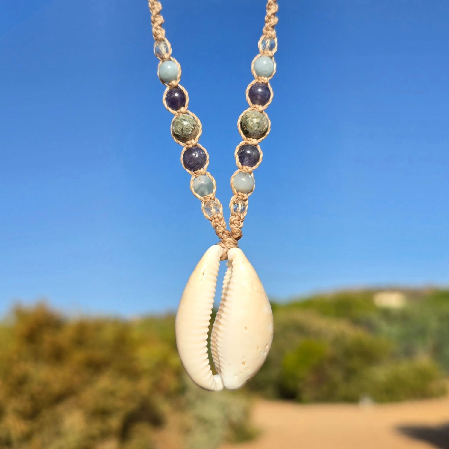 Ocean & Earth Necklace - Cowrie Shore Ocean & Earth Necklace - Cowrie Shore