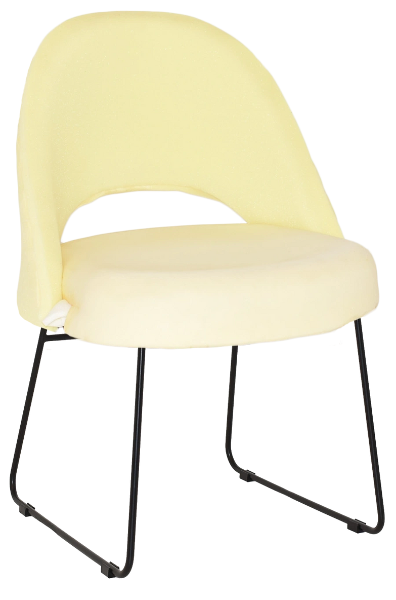 Chair Chevron Sled Black + Unupholstered Ef