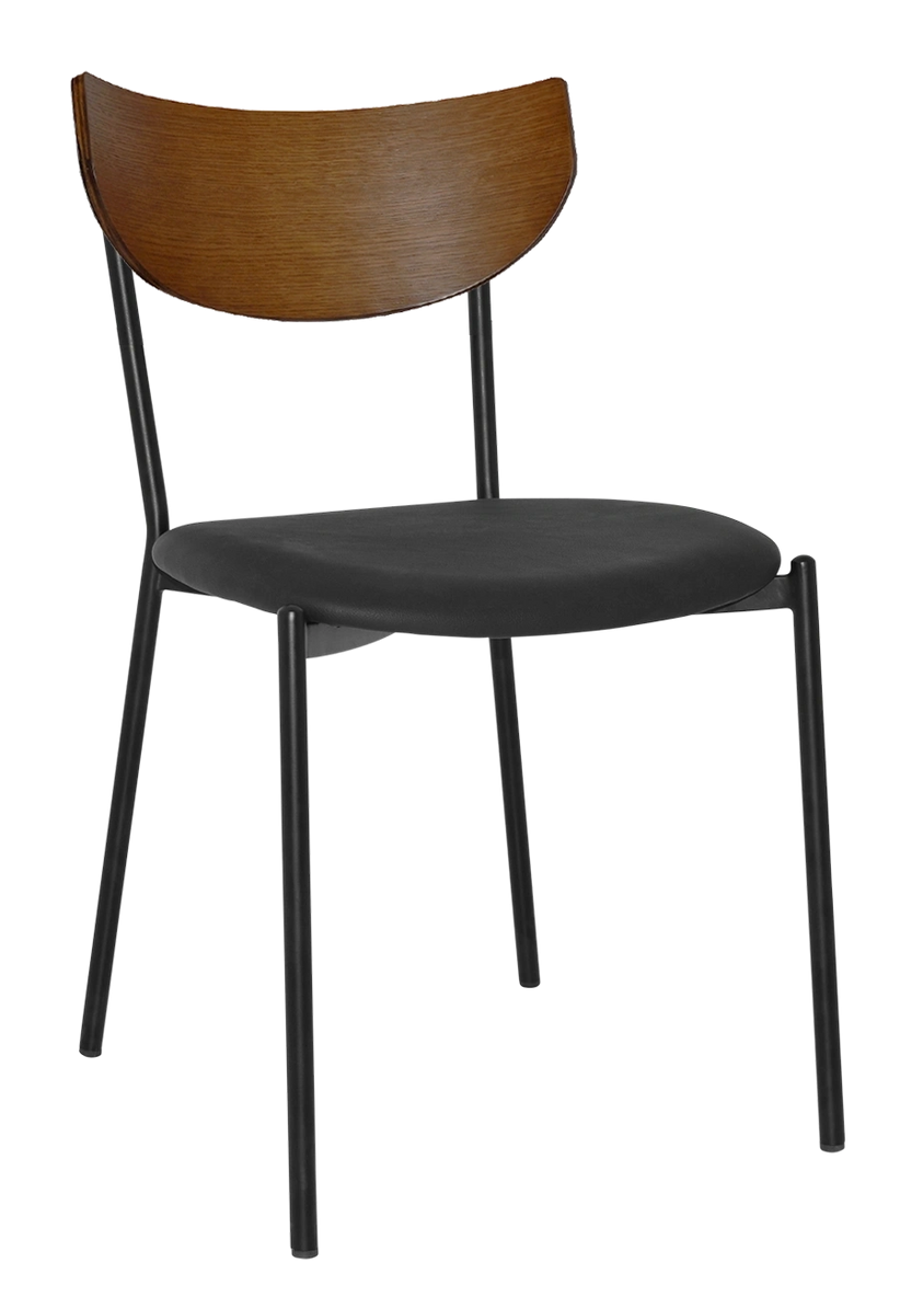 Chair Marco Lightwalnut - Vinyl Black Ef