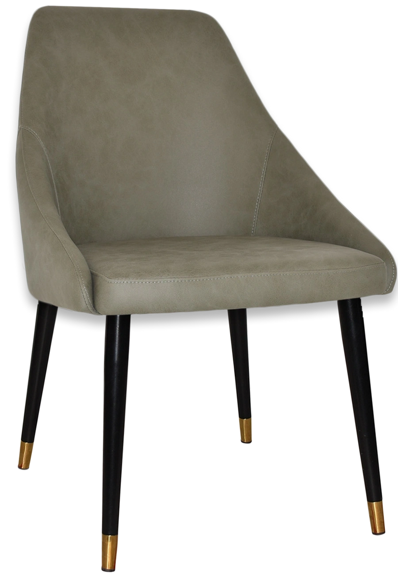 Chair Stockholm Metal (Slim) Black Brass + Pelle Sage Ef
