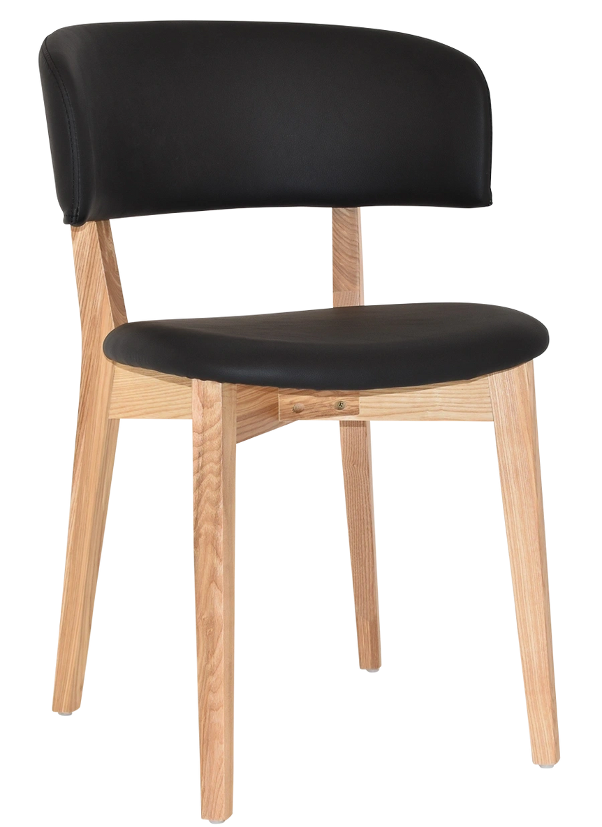 Chair Torino Uph 2 Natural - Vinyl Black Ef