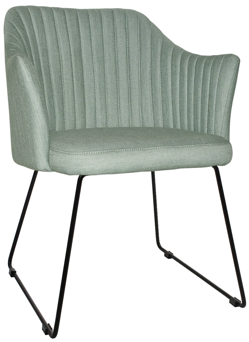 Coogee Sled Black + Gravity Cloud Arm Chair Ef