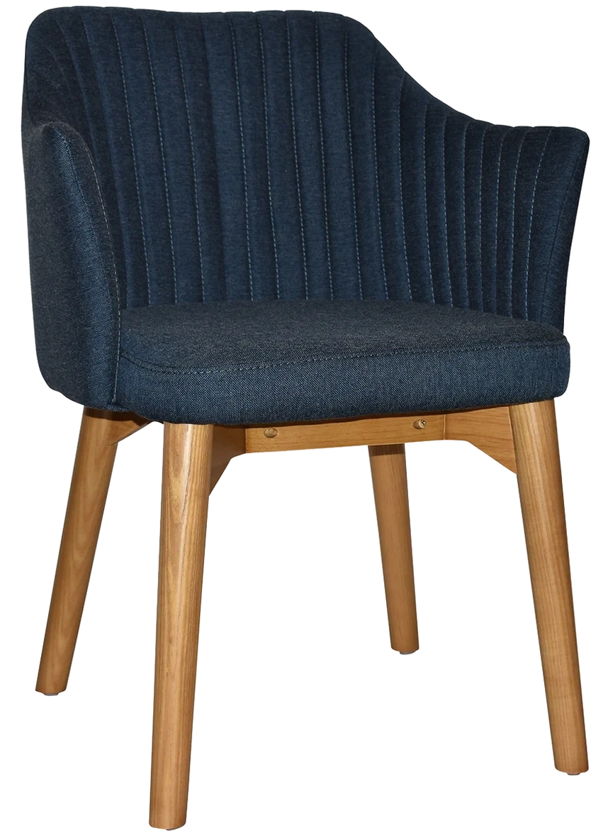 Coogee Timber Lightoak + Gravity Navy Arm Chair Ef
