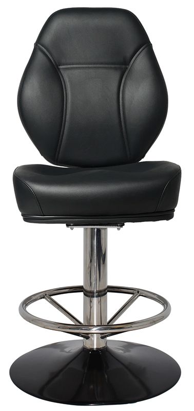Gaming Stool Cairo Disc Polished S/s + Vinyl Black Ef