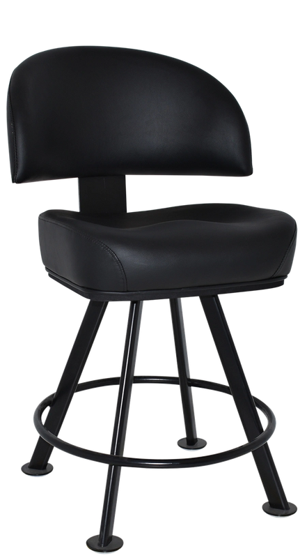 Gaming Stool Macau 4leg Metal Black + Vinyl Black Ef