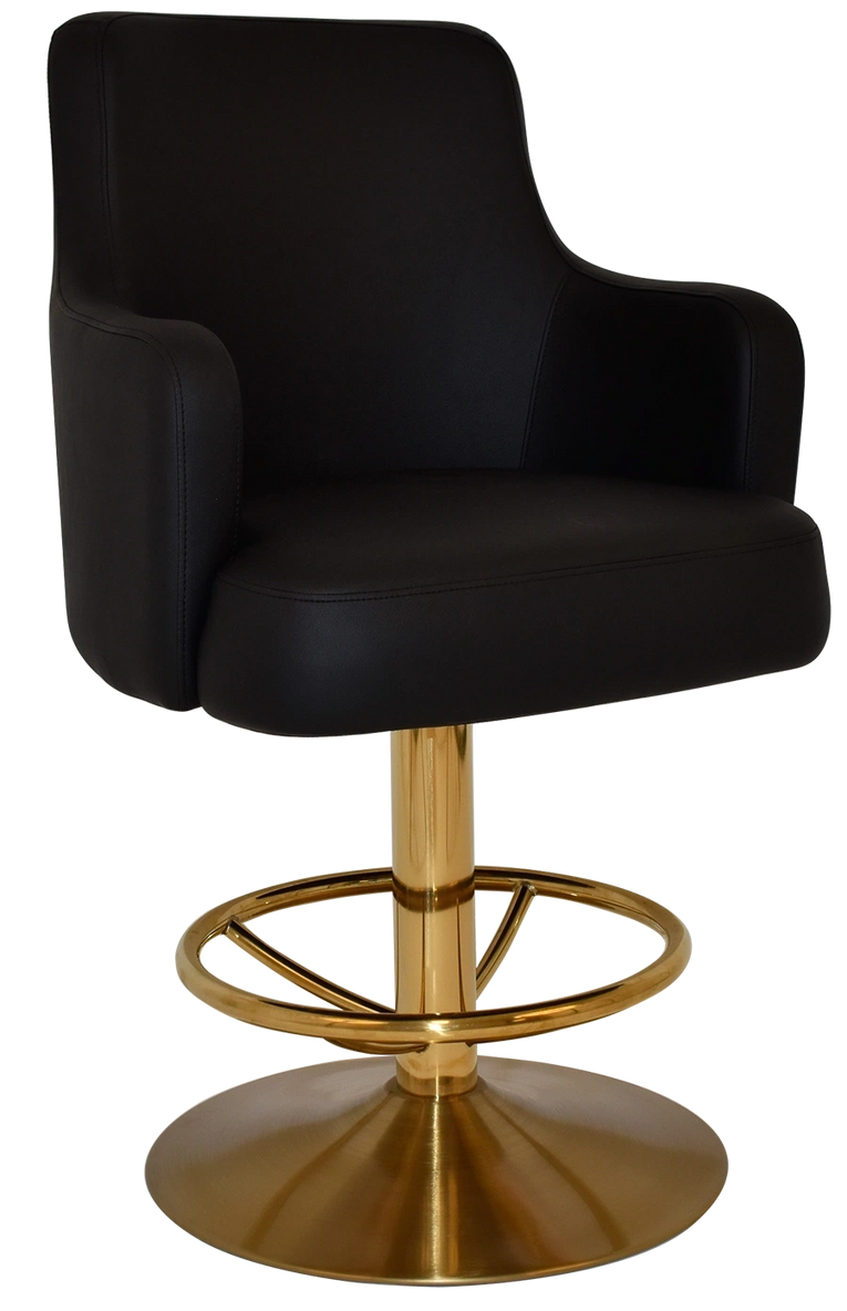 Gaming Stool Trump Disc Brass + Vinyl Black Ef