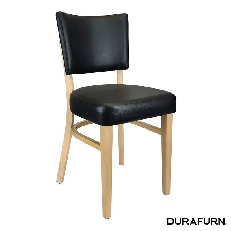 Memphis Chair FL, Colour: Natural Frame with Black Vinyl Seat