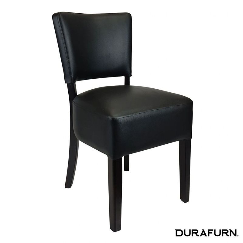 Memphis Club Chair FL, Colour: Wenge Frame with Black Vinyl Seat