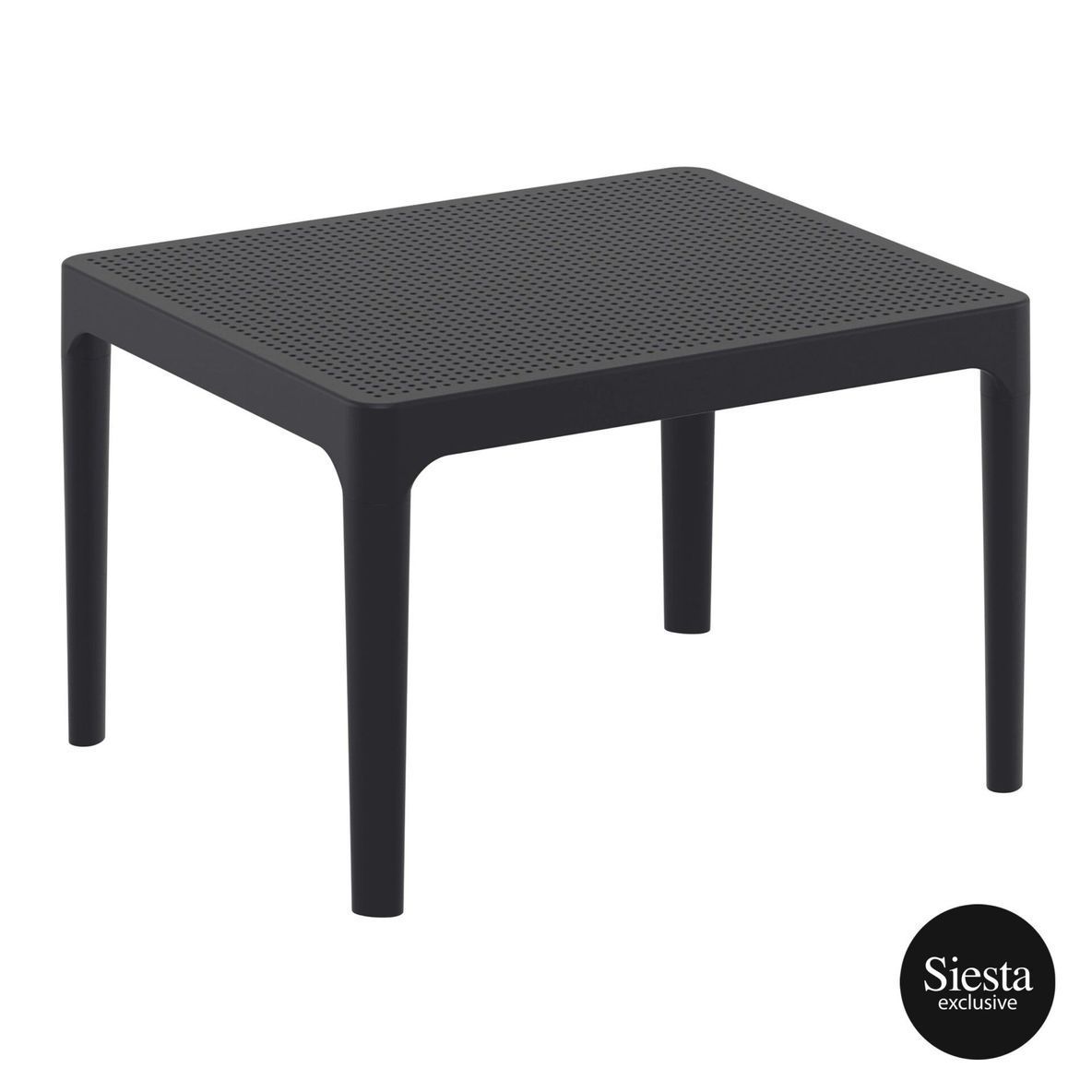 Sky Side Table 600 X 500 FL, Colour: Black