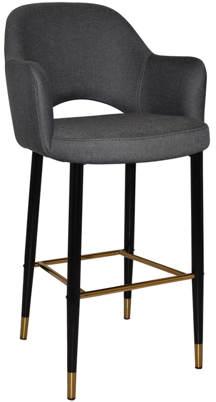 Stool Albury Arm 750 Metal Black Brass + Gravity Slate Ef