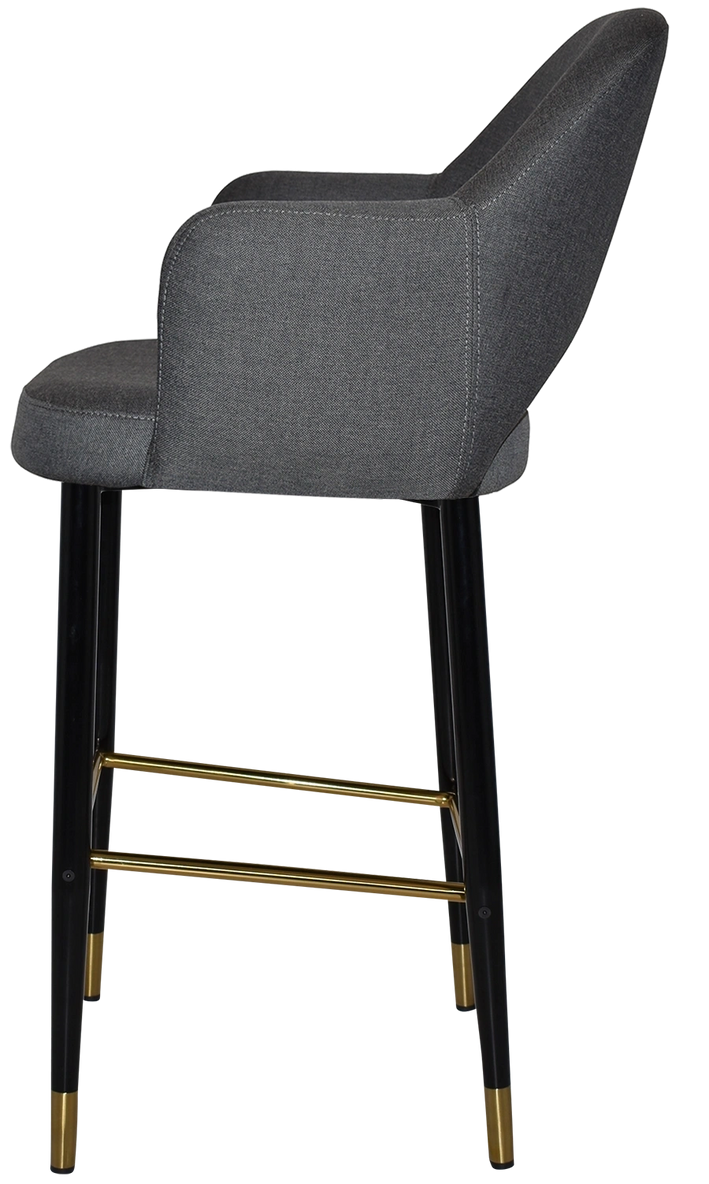 Stool Albury Arm 750 Metal Black Brass + Gravity Slate Ef