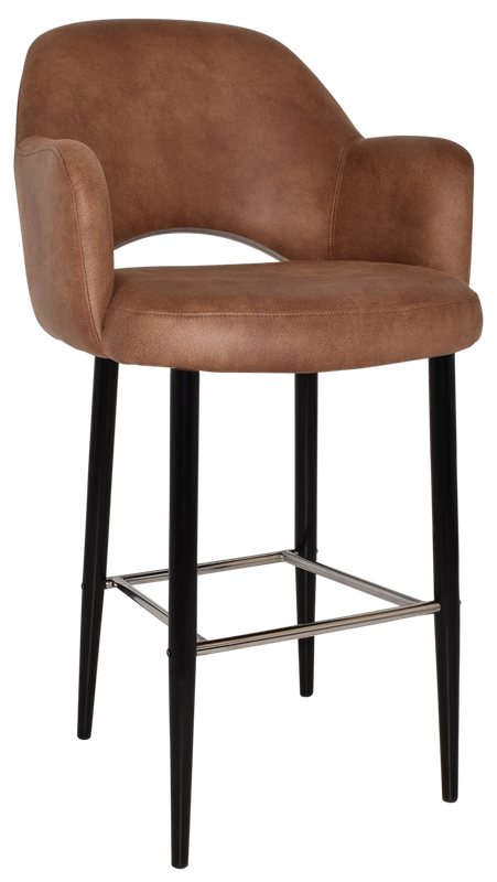Stool Albury Arm 750 Metal Black + Eastwood Tan Ef