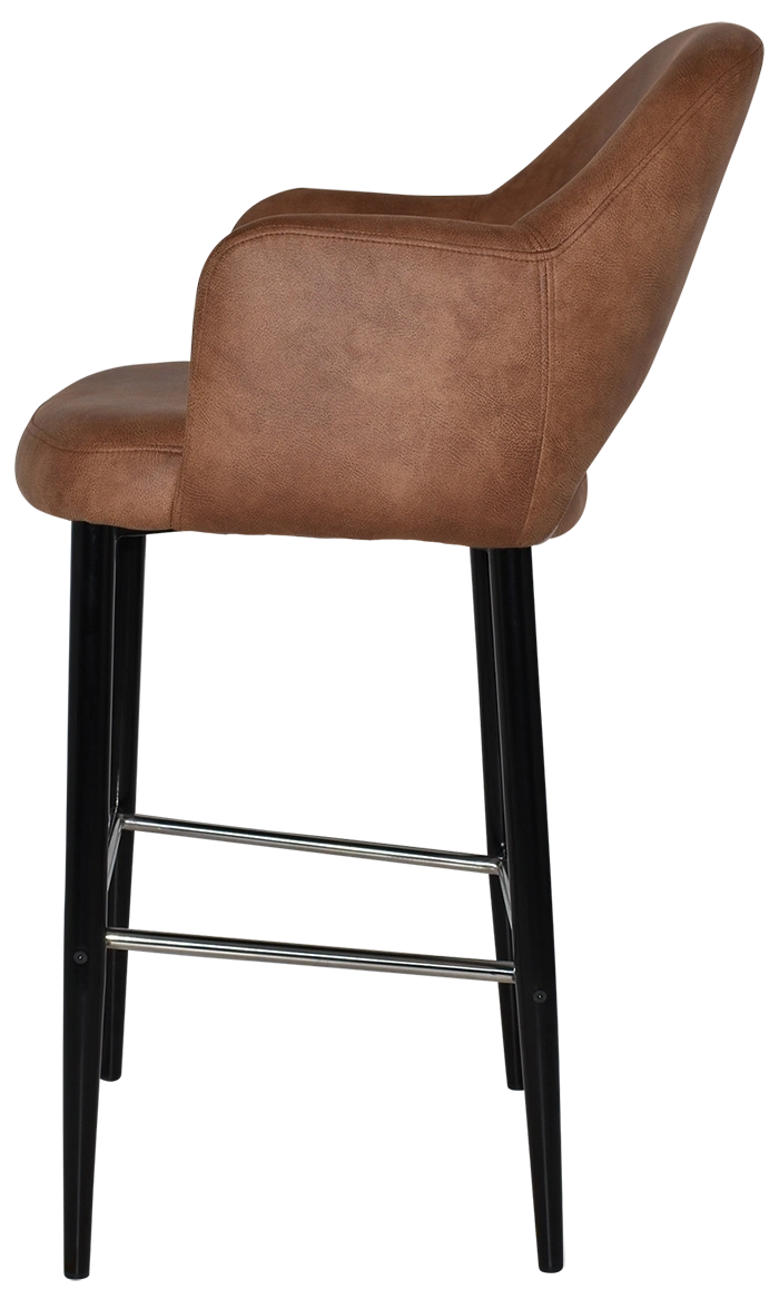 Stool Albury Arm 750 Metal Black + Eastwood Tan Ef