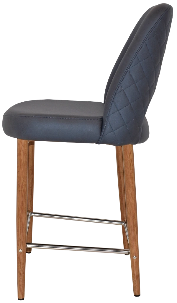 Stool Albury Side 650 Metal Light Oak + Pelle/benito Navy Ef