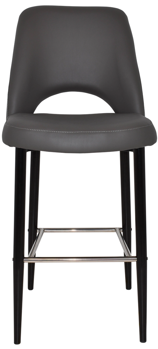 Stool Albury Side 750 Metal Black + Vinyl Charcoal Ef