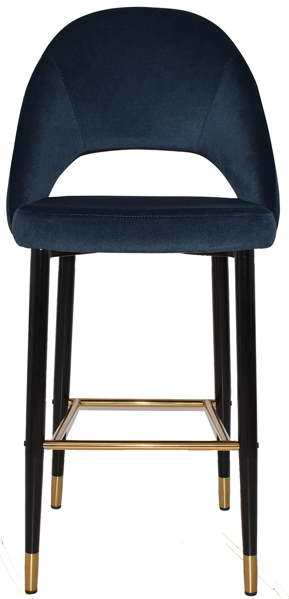 Stool Chevron 750 Metal Black Brass + Regis Navy Ef