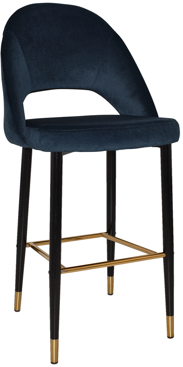 Stool Chevron 750 Metal Black Brass + Regis Navy Ef