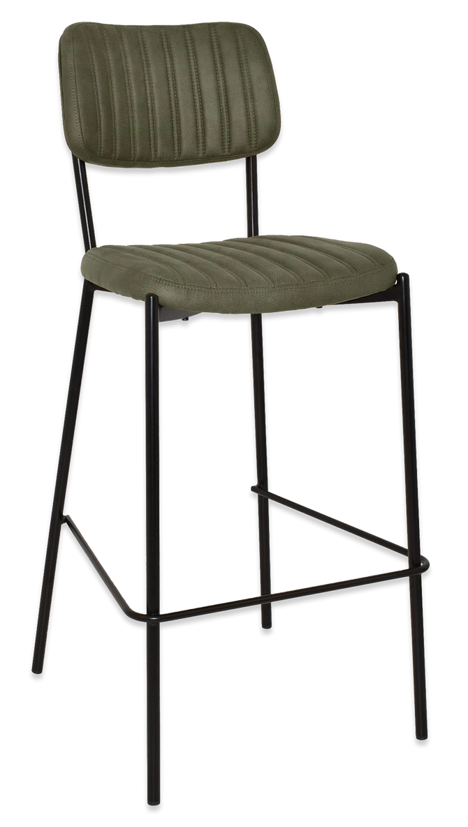 Stool Kansas - Pelle Sage (Back & Seat) Ef
