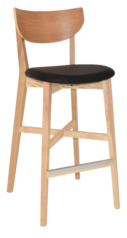 Stool Rialto Natural - Vinyl Black Ef