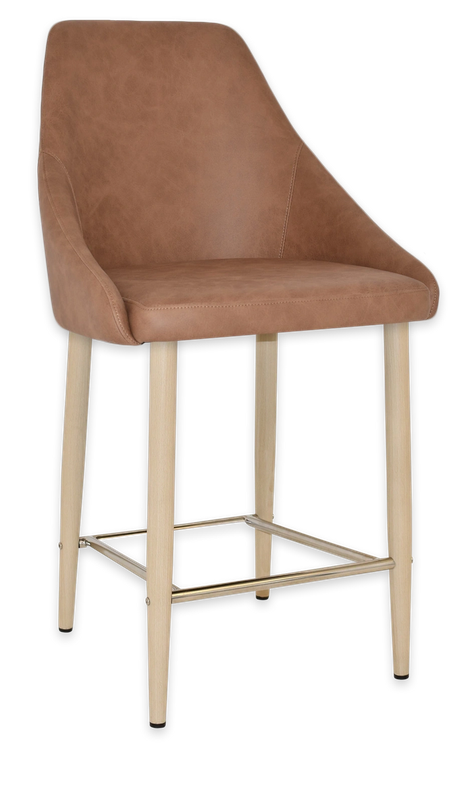 Stool Stockholm Side 650 Metal Birch + Pelle Tan Ef