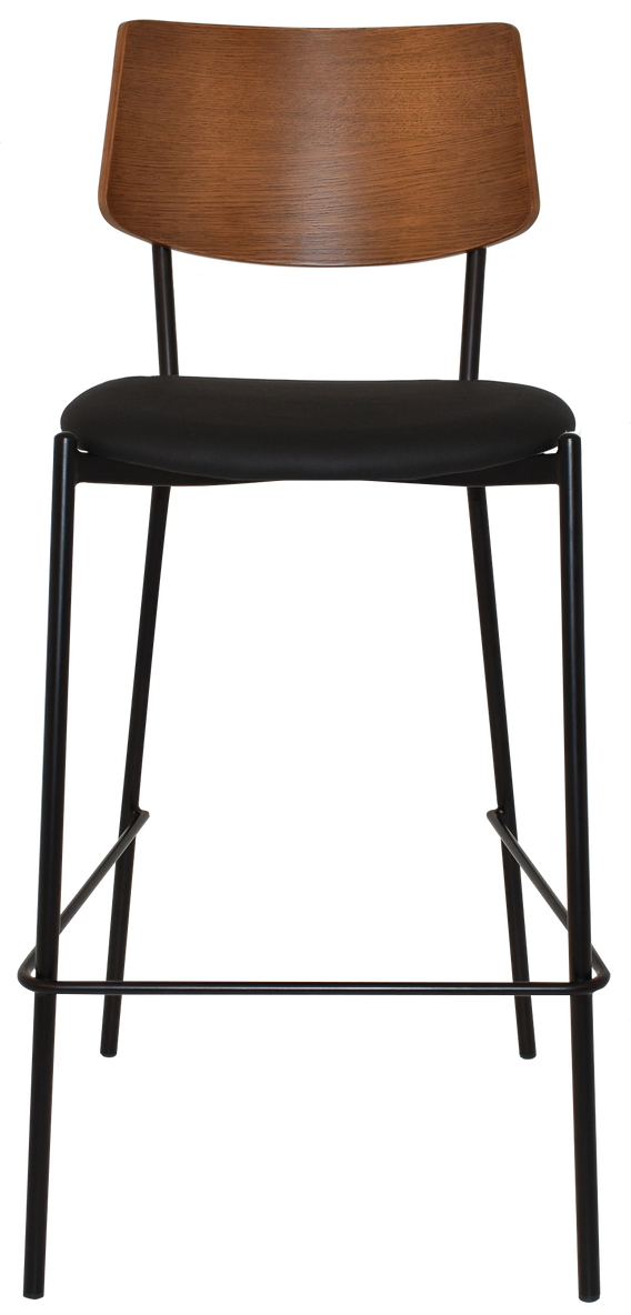 Stool Texas Light Walnut - Vinyl Black Ef