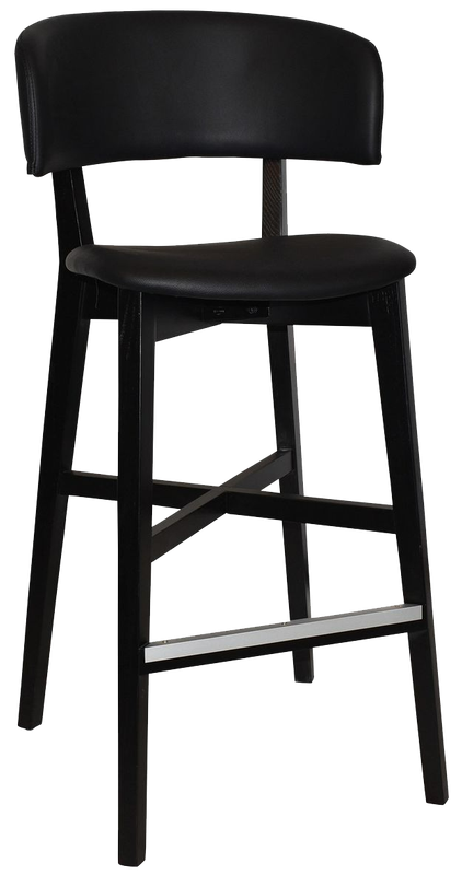 Stool Torino Uph 2 Lightwalnut - Vinyl Black Ef
