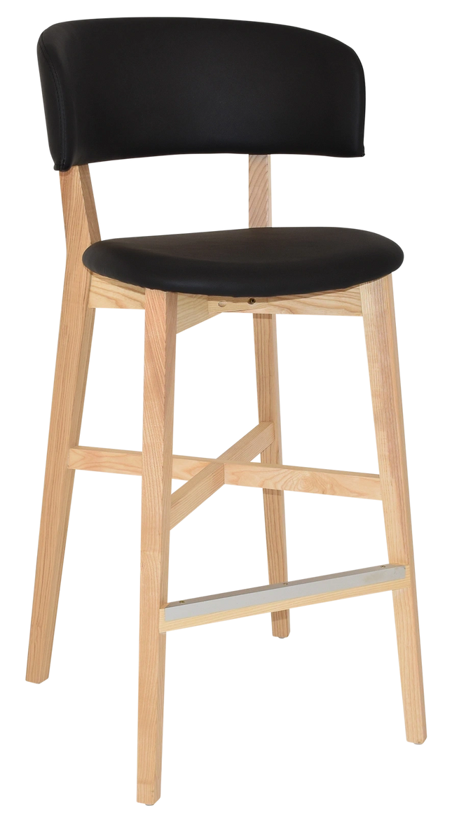 Stool Torino Uph 2 Lightwalnut - Vinyl Black Ef