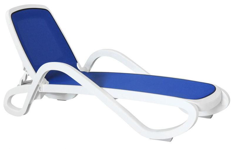 Sun Lounge Barbados White Blue Ef