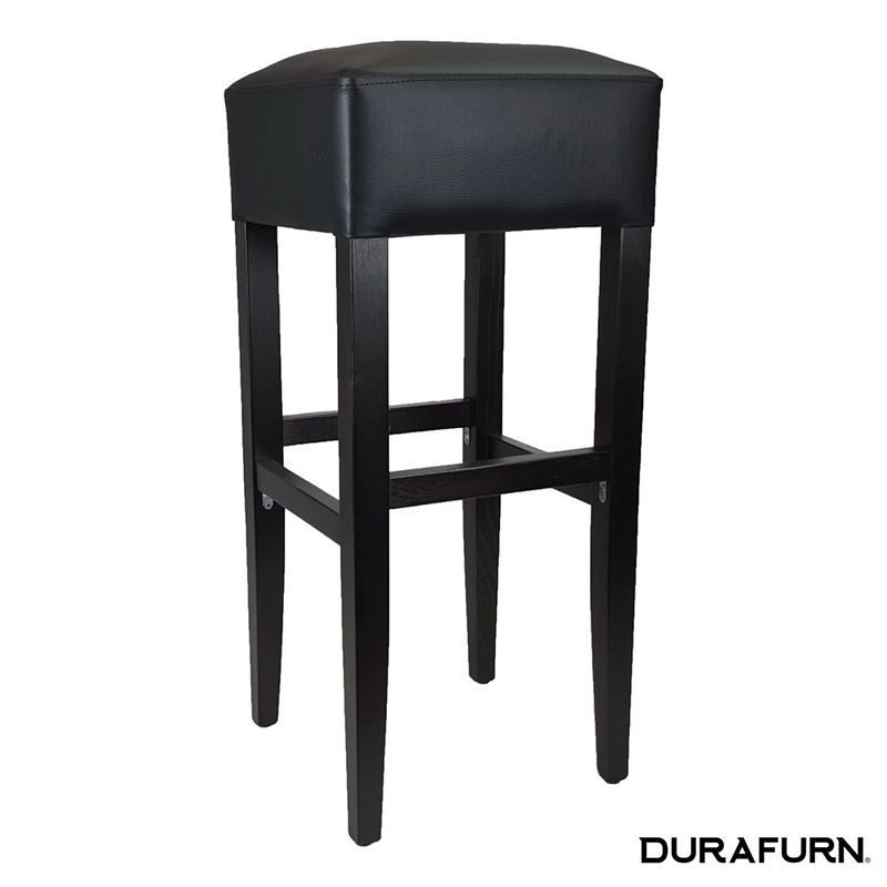 Apollo Stool FL, Colour: Wenge H Frame with Black Vinyl Seat