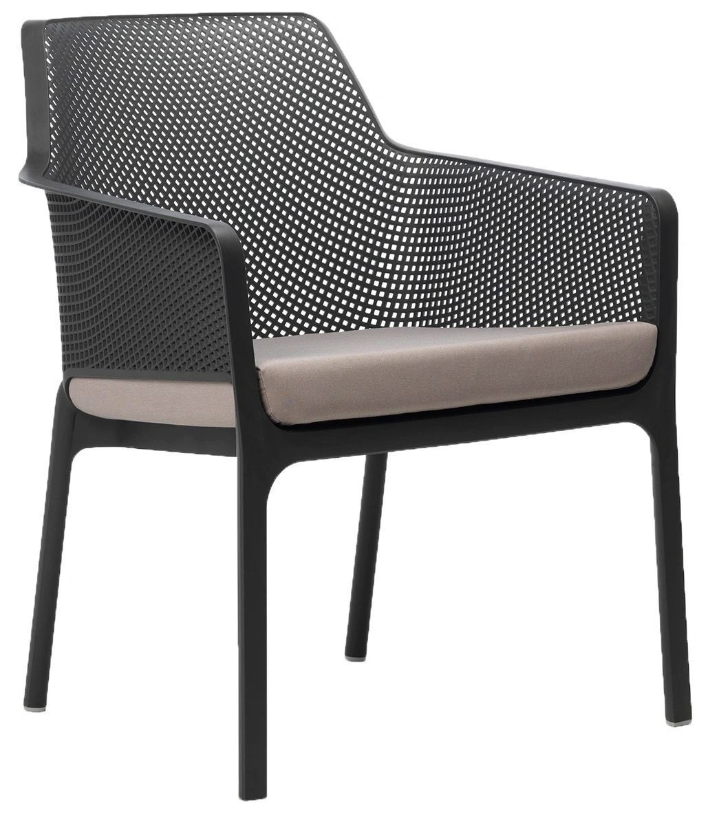 Arm Chair Net Relax Anthracite + Pad Light Grey Ef