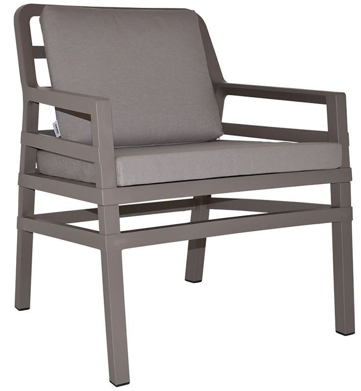 Aria Taupe + Light Grey Cushion Arm Chair EF