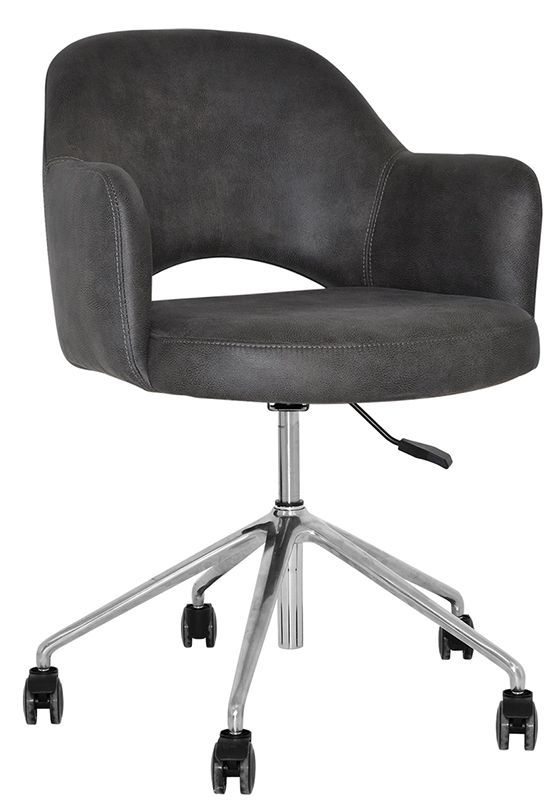 Arm Chair Albury Castor V2 Polished Alum + Eastwood Slate Ef