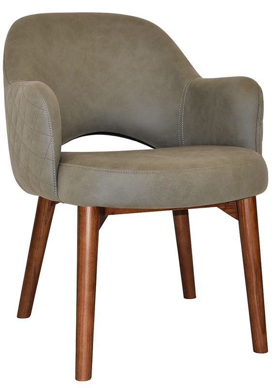 Arm Chair Albury Timber Light Walnut + Pelle/benito Sage Ef