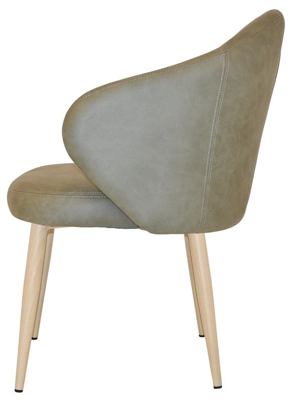 Arm Chair Hugo Metal Birch + Pelle Sage Ef