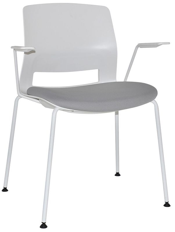 Arm Chair Snout 4 Leg White + Grey Seatpad Ef