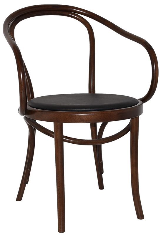 Arm Chair Princess Walnut Assembled Vinyl Black Ef